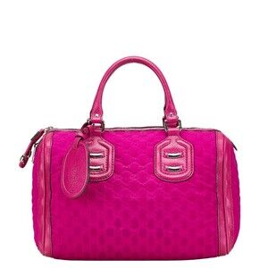 Gucci GG Neoprene Handbag Purple Pink Nylon Leather